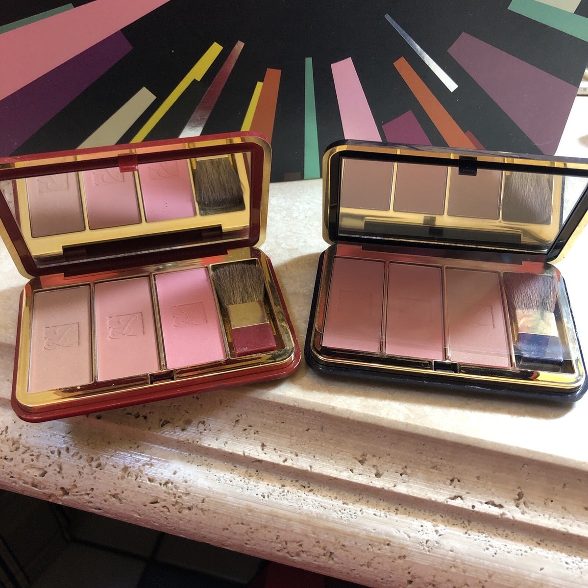 Estée Lauder Deluxe All-Over Face Compact BRONZE GODDESS, Roses +