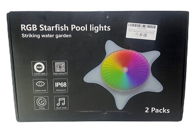 2 PACK RGB starfish pool light LED Water Garden Wireless Remote Waterproof