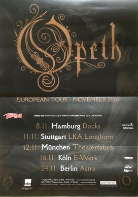 OPETH  2016 TOUR - orig. Concert Poster - Konzert Plakat - DIN A1 - F/U
