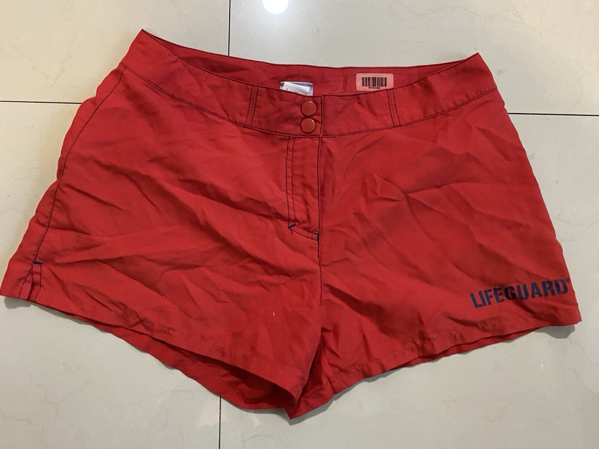 Speedo Swim Trunks Lifeguard Red with Waterproof Pocket Size