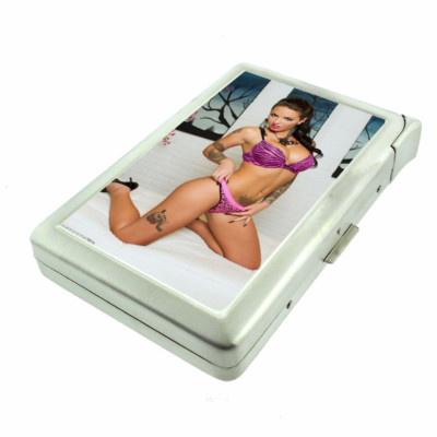 Ohio Pin Up Girls D2 Cigarette Case with Built in Lighter Metal Wallet 