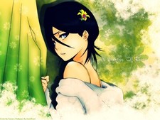Anime bleach kuchiki rukia black hair blue eyes green CCG Gaming Mat Desk