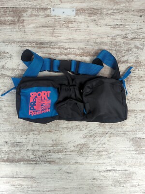 VTG 90's Reebok Pro Sport Fanny Pack Sports Bag Walk Black Pink Blue