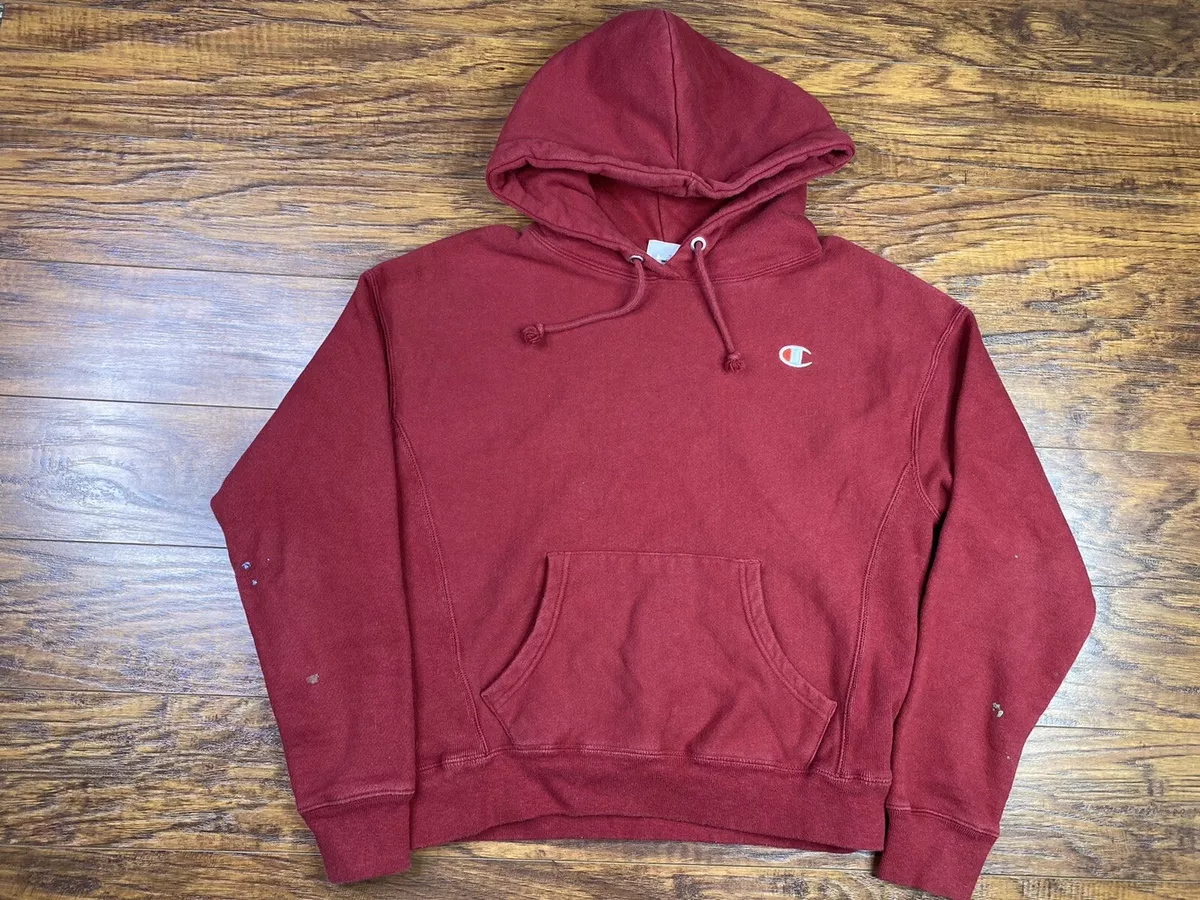 Champion reverse weave red womens crop hoodie cheap