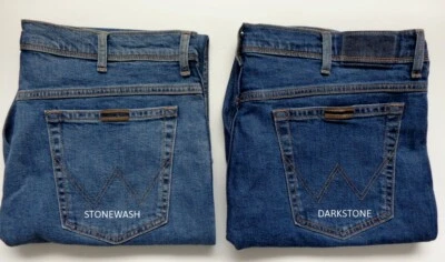 Mens Wrangler Straight Denim Jeans Stretch Regular Fit *FACTORY SECONDS* - Image 1 of 4