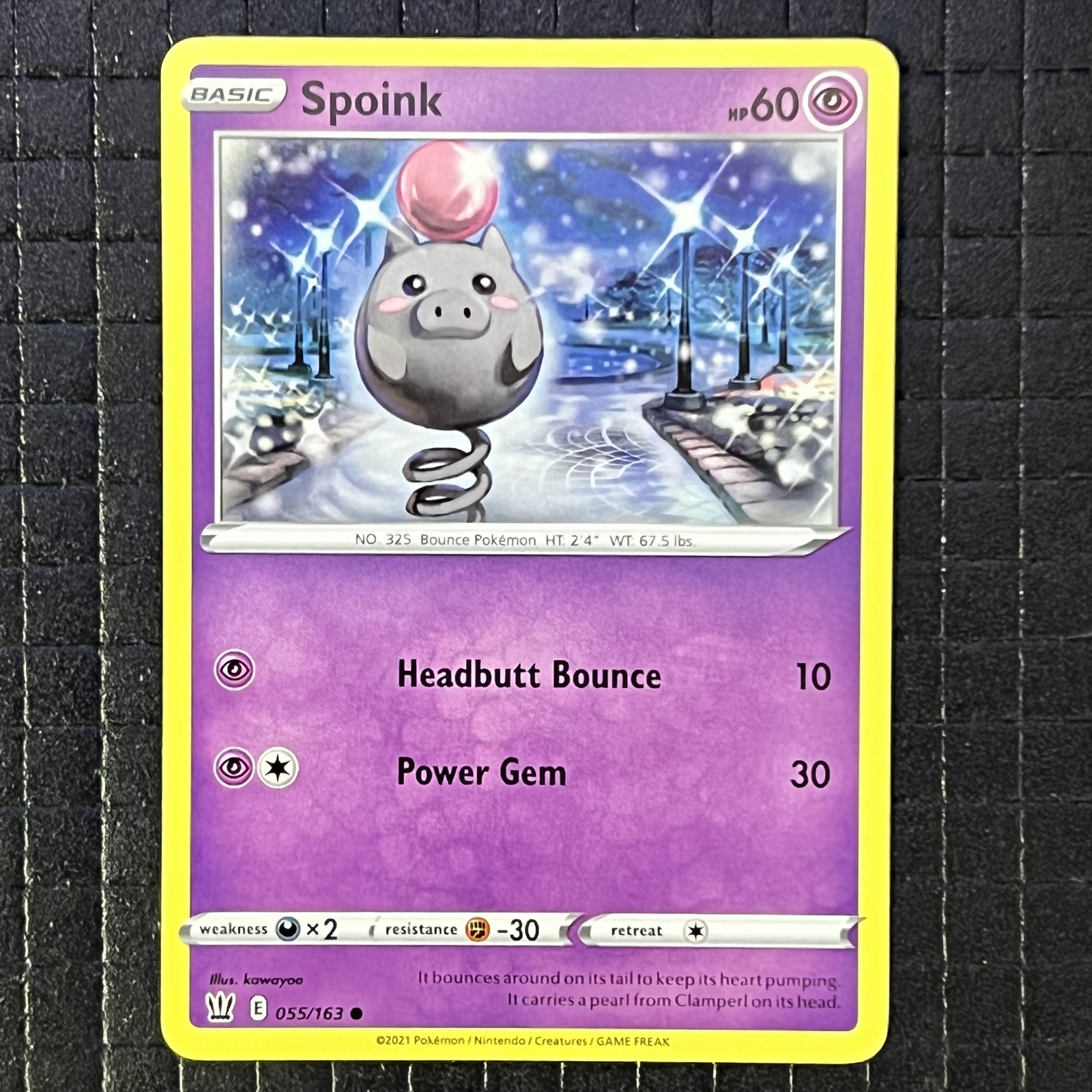 Spoink #55/163 Battle Styles Pokemon Common Card