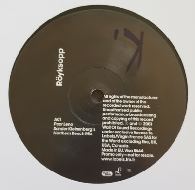 Röyksopp  ''Poor Leno'' *VISA 8644 / Sander Kleinenberg Mixes / Promo