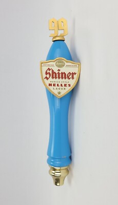 (T22) Rare Shiner Helles  99 Years  12  Beer Tap Handle -  Munich Lager- Used