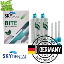 2x50ml Dental Bite Registration Impression Material Fast Regular set Mint+6 Tips