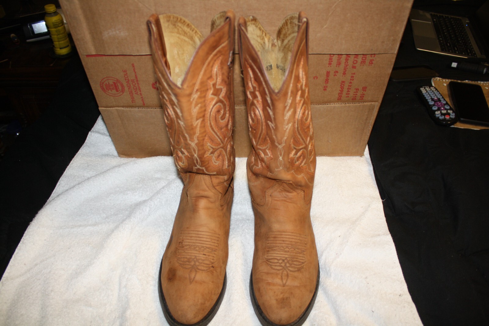 Botas de Vaquero Double H DH3253 Cuero Marrón Western Rodeo Trabajo Para Hombre talla 9.5 D