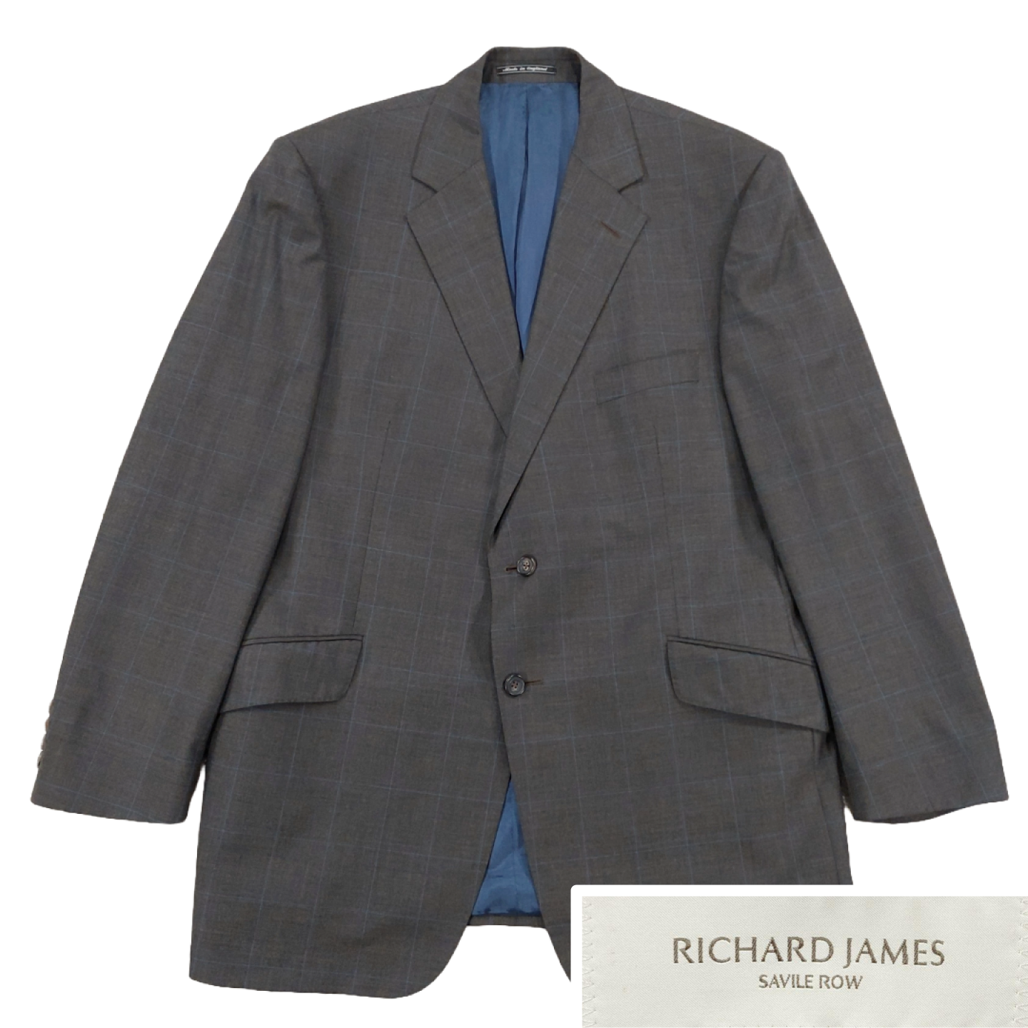 Giacca blazer tuta Richard James Savile fila 46S lana marrone a quadri risvolto intagliato