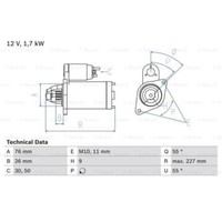 Bosch Anlasser Starter 1.7Kw FüR BMW 1Er 3Er 0 986 022 010