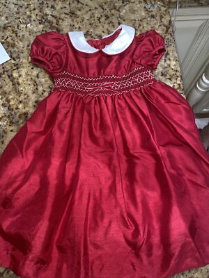 Girl's Rare Editions Smocked Fully Lined Red Dress Size 3T | eBay