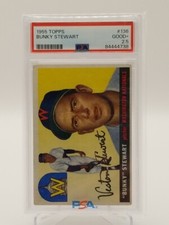 1955 Topps Bunky Stewart (RC ) # 136 - PSA 2.5 Good + - Washington Nationals