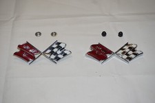 68 69 70 71 72 C3 Corvette Emblem Fuel Gas Door Front Nose Crossed Flag Script