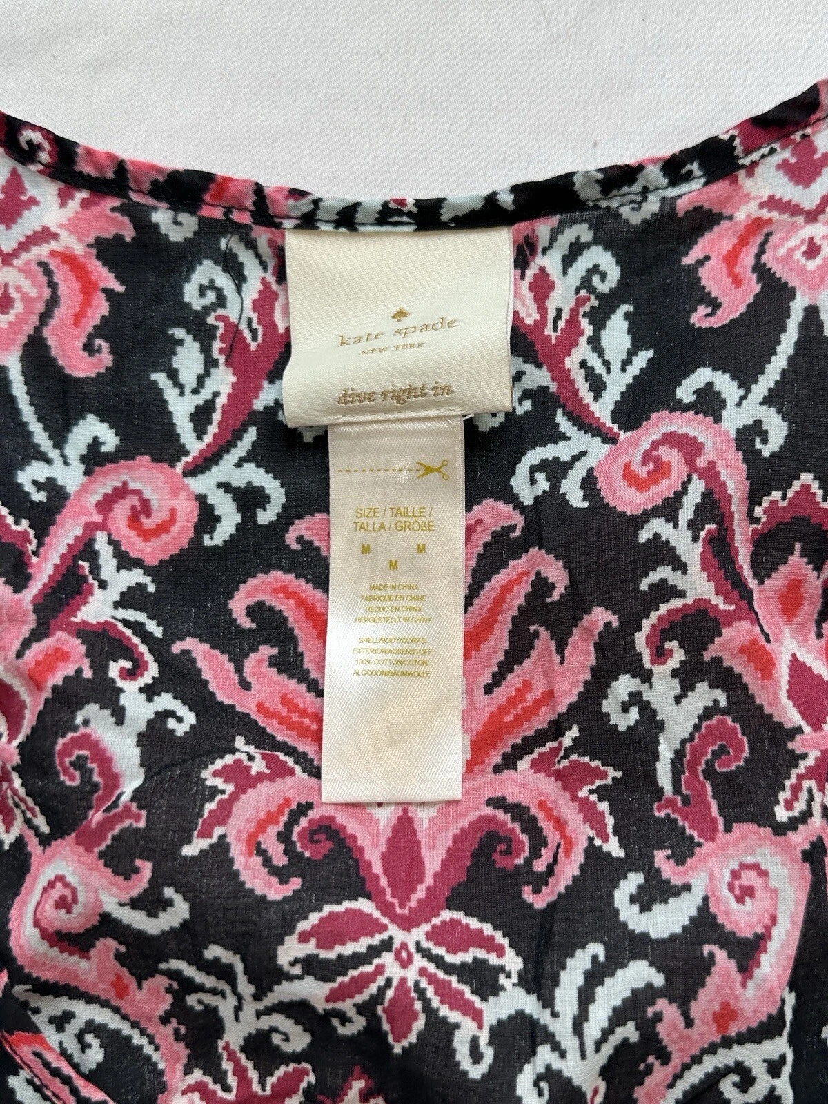 Vestito copricostume da spiaggia Kate Spade Oasis taglia M floreale pullover senza maniche