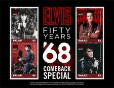 Palau 2018 - Elvis Presley Comeback, 50 Years - Sheet of 4v - Scott 1380 - MNH