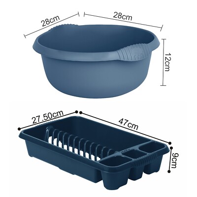 Kunststoff Abtropfgestell Ablage Besteck Teller Halter mit 28cm Spülschüssel