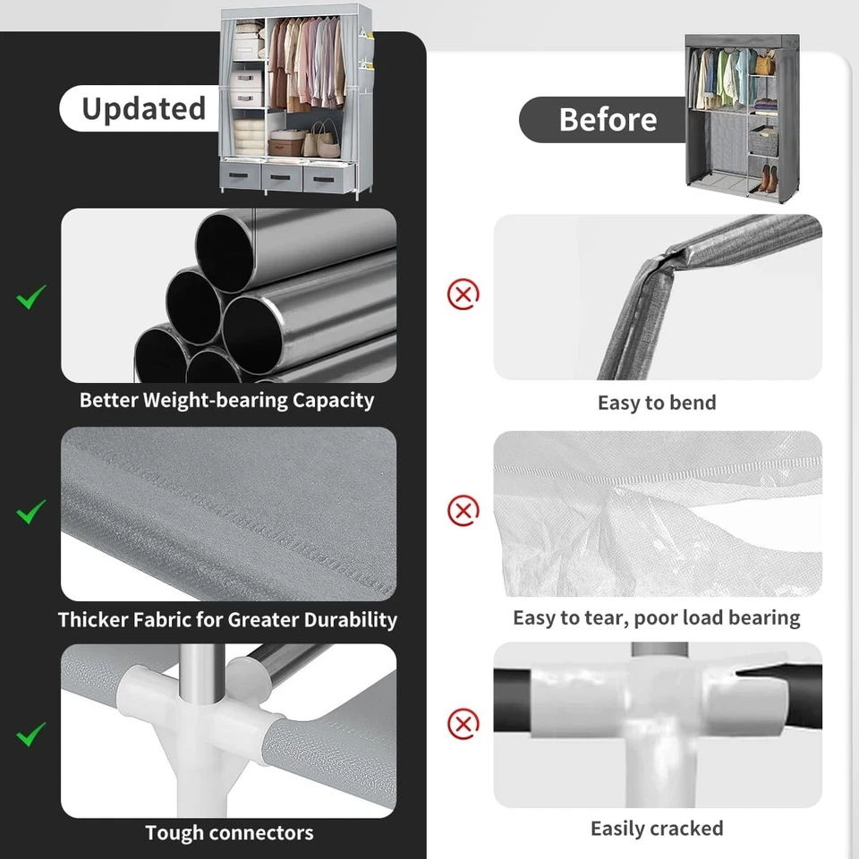 Armario De Ropa Portatil Closet Para Habitacion Organizador Guardarropa Calidad Foto 3 de 4