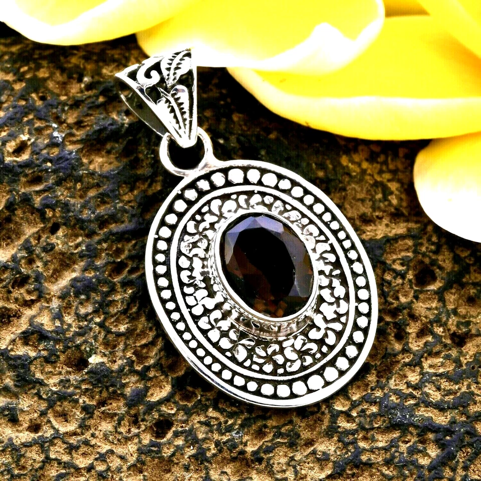 Pendant Smoky Quartz Oval 925 Silver 1.70 CARATS genuine gemstone - Image 4 of 4