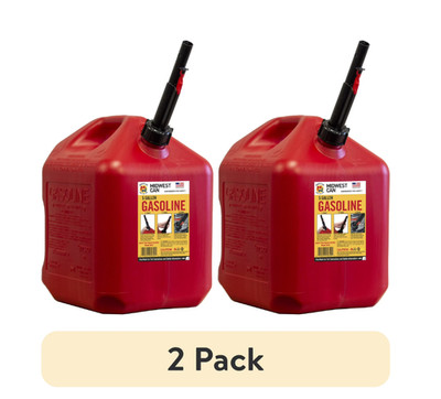 (2 pack) Midwest Can Company, 5 Gallon Capacity Gas Can with Flame Mitigation