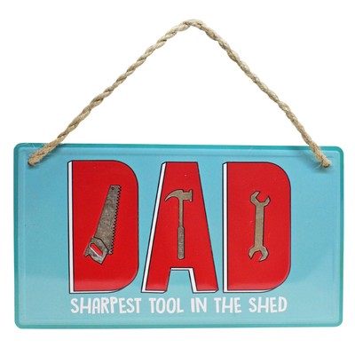 Papas Geräteschuppen Metall Hängetafel 20 cm x 11,5 cm Vatertag Geschenk