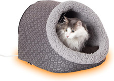 Heated Cat Bed - Thermo-Pet Cave for Large Cats, Indoor Heated Pet Bed for Dogs
