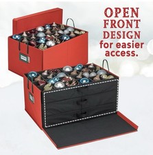 STORAGE Christmas Ornament Storage Box W/ Dividers, Holds Up to 72 Ornaments 4  