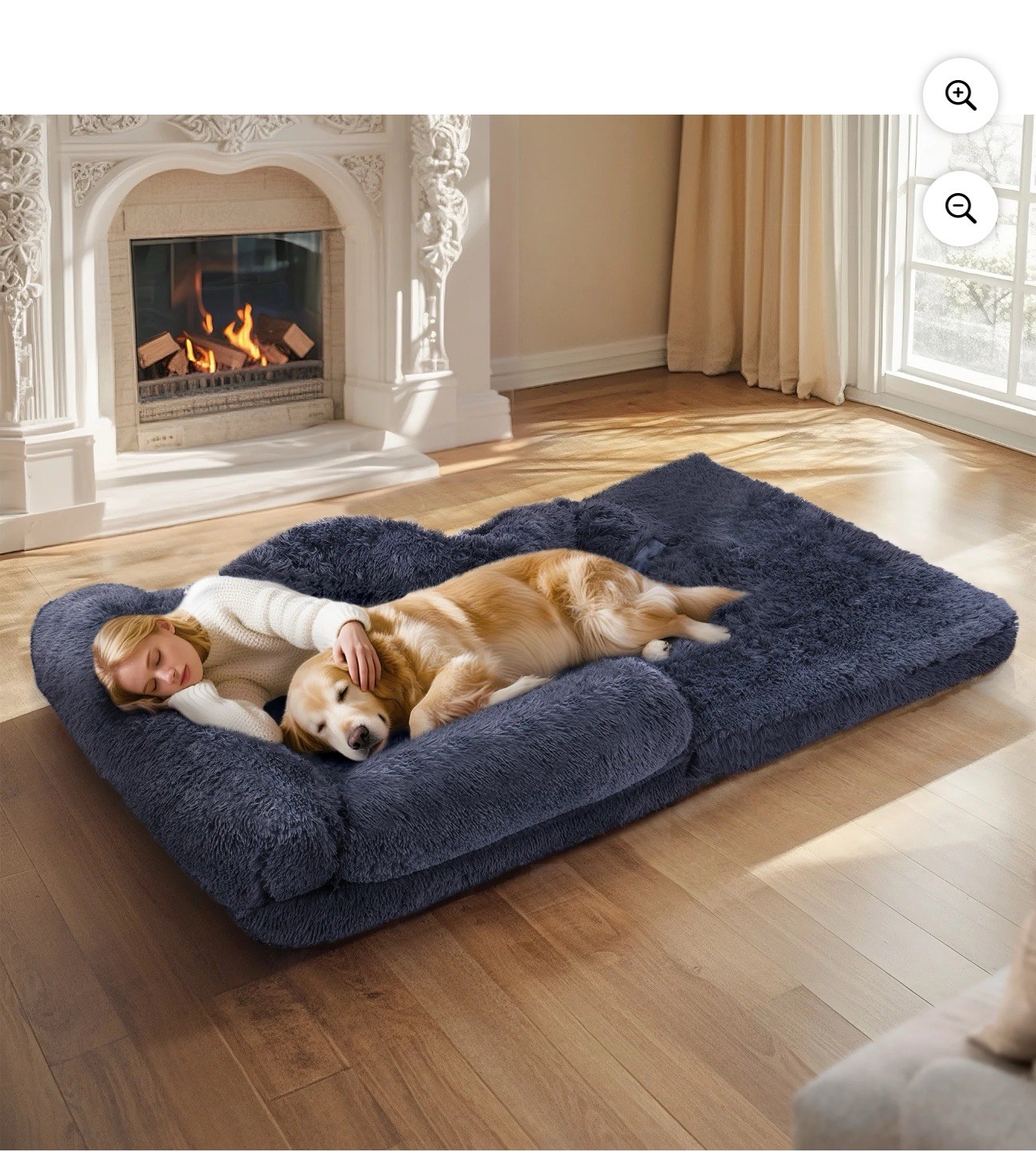 Foldable Human Dog Bed for Adult, Orthopedic Memory Foam Dog Bed for Humans.