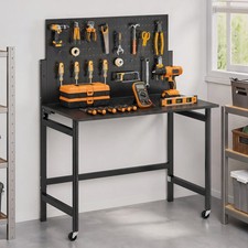 HOMCOM Werkbank: Klappbar, Lochwand, Rollen, ...