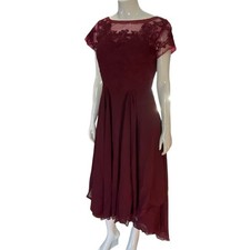 NEW Formal Corset Dress Size 14 Burgundy Mother Of Bride Cocktail High Low Hem