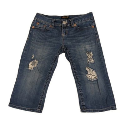 Seven 7 dark blue denim capri jeans/pants women size 28