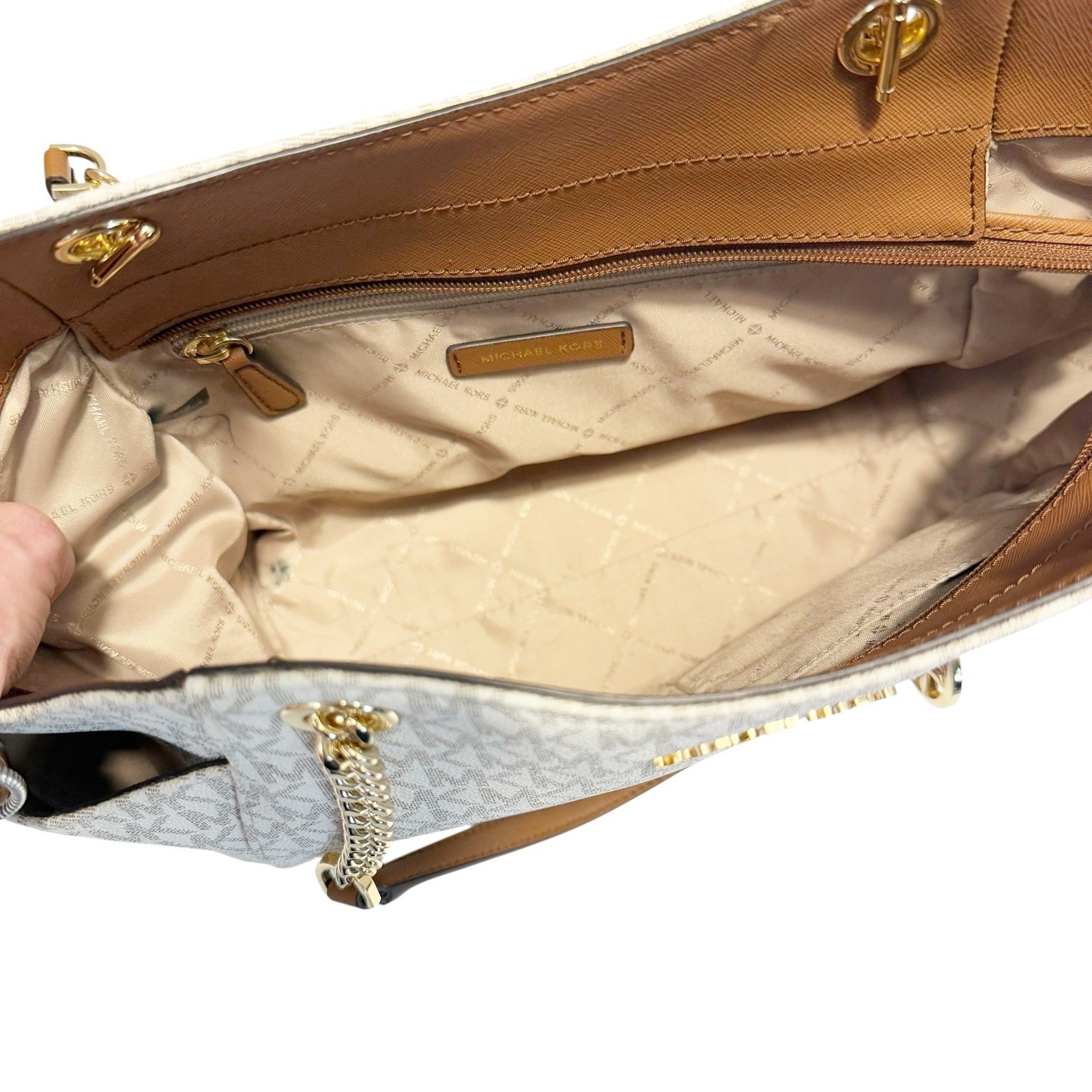 Michael Kors Jet Set Large Signature Logo Shoulder Bag thumbnail 8