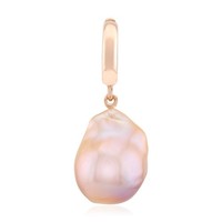 Cavill SilberanhäNger RoséVergoldet Mit Pinkfarbener SüßWasserperle 33Mm