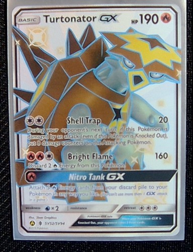 Pokemon TCG Turtonator GX SV52/SV94 Holo Hidden Fates: Shiny Vault Shiny