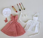 Vintage Barbie Barbie-Q Barbeque Dress Apron Chef Hat Utensils Shoes Outfit #962