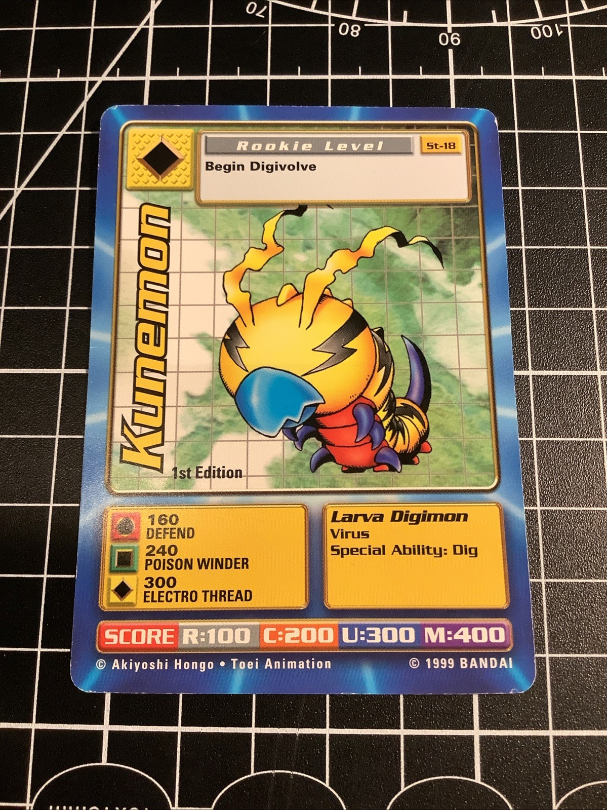 1999 Digimon - Kunemon ST-18 Bandai 1st Edition