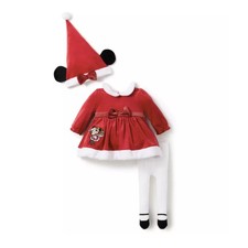 Nuevo con etiquetas Disfraz Disney Bebé Sra. Santa Minnie Mouse para Bebé Niña 18 a 24 Meses