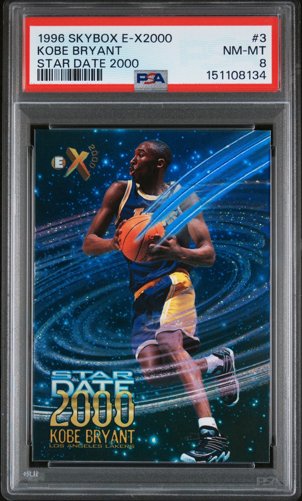 1996 SKYBOX E-X2000 STAR DATE 2000 #3 KOBE BRYANT PSA 8