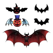 24pcs 3D Decals Stickers Removable Halloween Party Supplies Bars Pumpkins