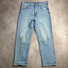 American Eagle Loose Flex Light Wash Jeans Mens 32x30 Blue Denim stain*