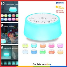 Sleep Sound Machine 25 Sounds 10 Color Night Light Timer Memory Adjustable
