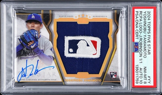 2024 Topps Five Star Yoshinobu Yamamoto RC 1/1 MLB Logo Auto RPA PSA 8 10 Rookie