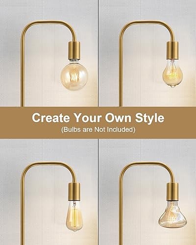  63.75'' Industrial Antique Brass Minimalist Floor Lamp for Living Room, Gold