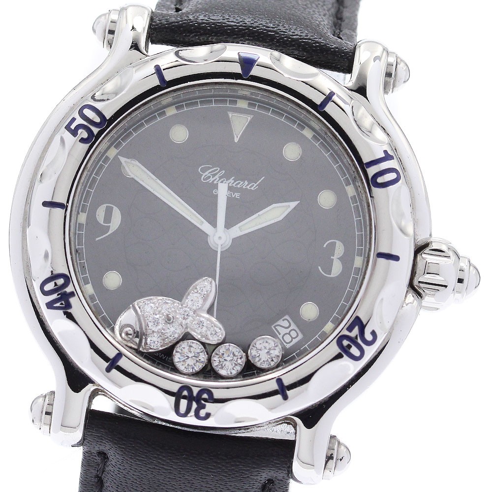 Chopard Fish Dial Chopard Happy sport happy fish 28/8347 Date black Dial Quartz Men's ...
