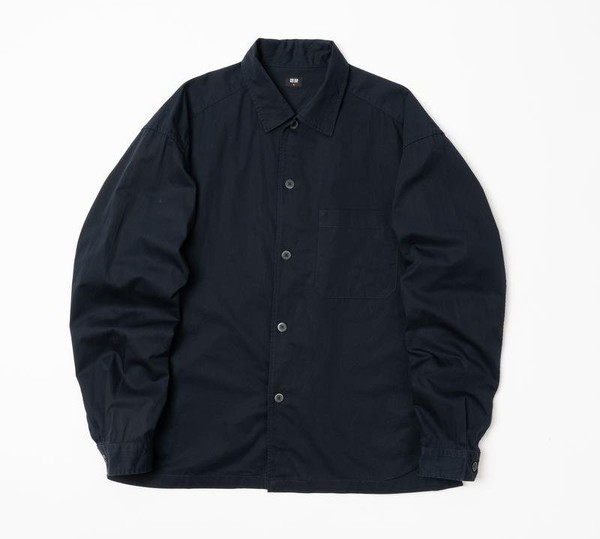 Men Uniqlo Shirt Navy Cotton S