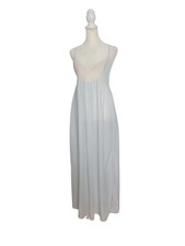 Vintage Val Mode Blue Swiss Dot Nightgown Sleeveless Medium Lace Feminine