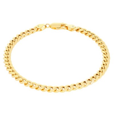 10K Yellow Gold 4.5mm Miami Cuban Lightweight Chain Bracelet Mens Womens 7'' -9''