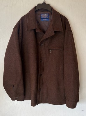 Pendleton 100% Wool Button Down Jacket Size XL Thinsulate Liner needs repair 