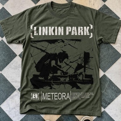 Linkin Park Meteora Album Art Olive Green T-Shirt Graphic Tee
